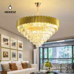 Modern Nordic Crystal Ceiling Light Luxury Round Chandelier for Living Room Bedroom Dining Hall Villa Simple Elegant Atmosphere