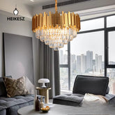 HEIKESZ Light luxury crystal chandelier living room lamp restaurant hotel luxury bedroom aisle lamp Zhongshan factory direct sales post-modern lamp light fixtures for celling lights