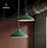HEIKESZ American Country Bar Restaurant and Cafe Bar Creative Single-Head Loft Vintage Industrial Style Green Chandelier american style retro outdoor indoor retro bedroom lamp american-style Industrial wind