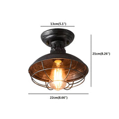 HEIKESZ LOFT Industrial Style Iron Ceiling Light Guest Restaurant Retro Iron Net Pot Cover Bar Counter Balcony Aisle American Creative Light LED Light for Bedroom Night Aesthetic Room Lamp