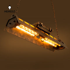 HEIKESZ Vintage Industrial Ceiling Light Gold Loft Style Retro Pendant Lamp for Restaurant Cafe Office Bar Iron Lighting Fixture