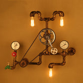 HEIKESZ Loft Retro Industrial Wind Wall Lamp Creative Wrought Iron Gear Wall Lamp Diners Cafe Bar Counter Club Decoration Lamp LED Light for Bedroom Night Aesthetic Room Lamp