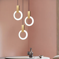 HEIKESZ Nordic bedside small chandelier light luxury simple modern personality creative bar counter bedroom background wall Led ring chandelier lamp light fixtures for celling light