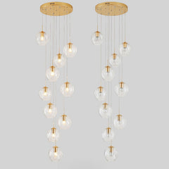 HEIKESZ Nordic Creative Staircase Chandelier Modern Ceiling Light for Living Room Dining Room Villa Duplex Rotating Staircase Long Pendant Light