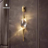 HEIKESZ Designer simple chandelier decoration all copper crystal lamp creative light luxury background wall living room dining room bedroom wall lamp light fixtures for celling light