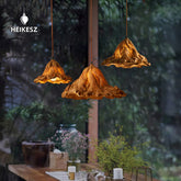 HEIKESZ Japanese Zen Retro Lotus Leaf Chandelier Chinese Bar Restaurant B & B Quiet Style Tea Room Milk Tea Shop Decoration Lamps Lighting for Living Room Light Lamps Chandeliers