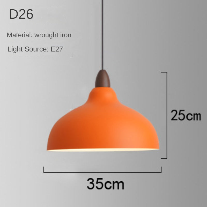 HEIKESZ Industrial Style Simple Orange Creative Personalized Art Catering Restaurant Commercial Orange Single-Head Suspension Wire Dining Chandelier