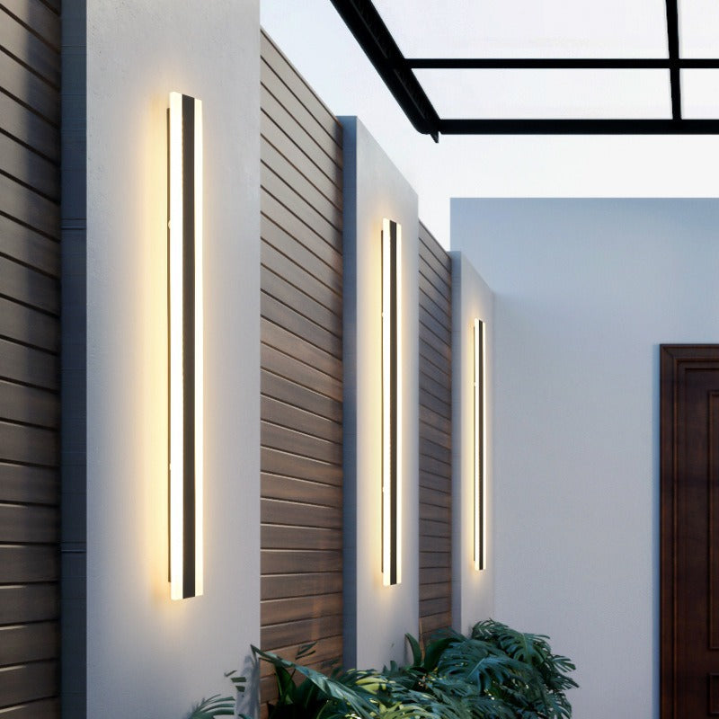 HEIKESZ Outdoor Waterproof LED Wall Lamp Nordic Minimalist Line Light for Garden Villa Door