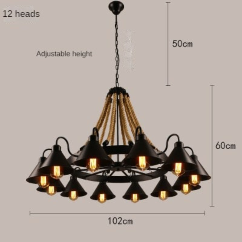Loft Retro Industrial Style Ceiling Lamp Creative Restaurant Bar Lamp American Lampshade Restaurant Private Room Dining Table Chandelier LED Light for Bedroom Night Aesthetic Room Lamp