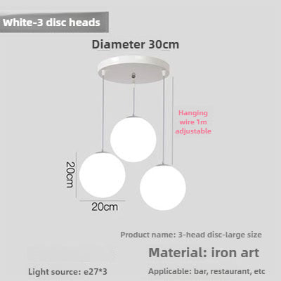 HEIKESZ Simple modern restaurant ball chandelier single head round bar clothing store staircase aisle shopping mall large ball lamp lighting fixtures for celling lights