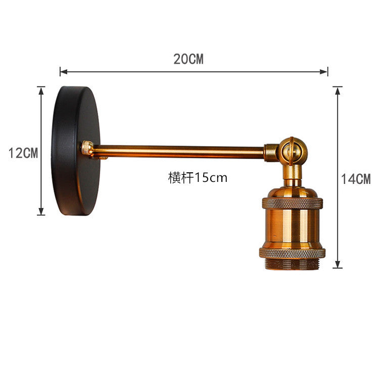 HEIKESZ American Retro Industrial Wind Wall Lamp Creative Lampshade Wall Lamp Restaurant Coffee Shop Aisle Light Adjustable Angle Wall Lamp LED Light for Bedroom Night Aesthetic Room Lamp