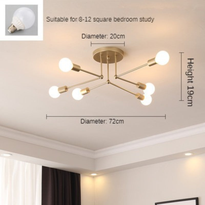 HEIKESZ Nordic Style Creative Ceiling Lamp Living Room Dining Room Bedroom Light Personality Home Lamp Modern Simple Wrought Iron Balcony Top Light LED Light for Bedroom Night Aestitic Room Lamp