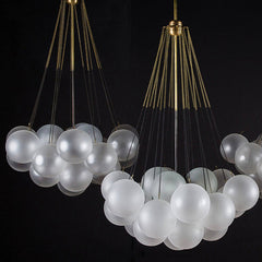 Nordic Light Luxury Glass Ball Chandelier Lamp in the Living Room Bedroom Light Model Room Lamp Clothing Store Modern Minimalist Dining Chandelier