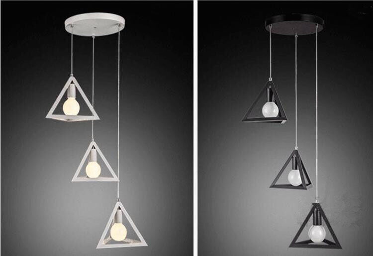HEIKESZ Nordic Fashion Simple Industrial Style Bar Exhibition Hall Guest Room Balcony Home Decoration Lighting Triangle Dining Chandelier American Style american style retro outdoor indoor retro bedroom lamp american-style Industrial wind