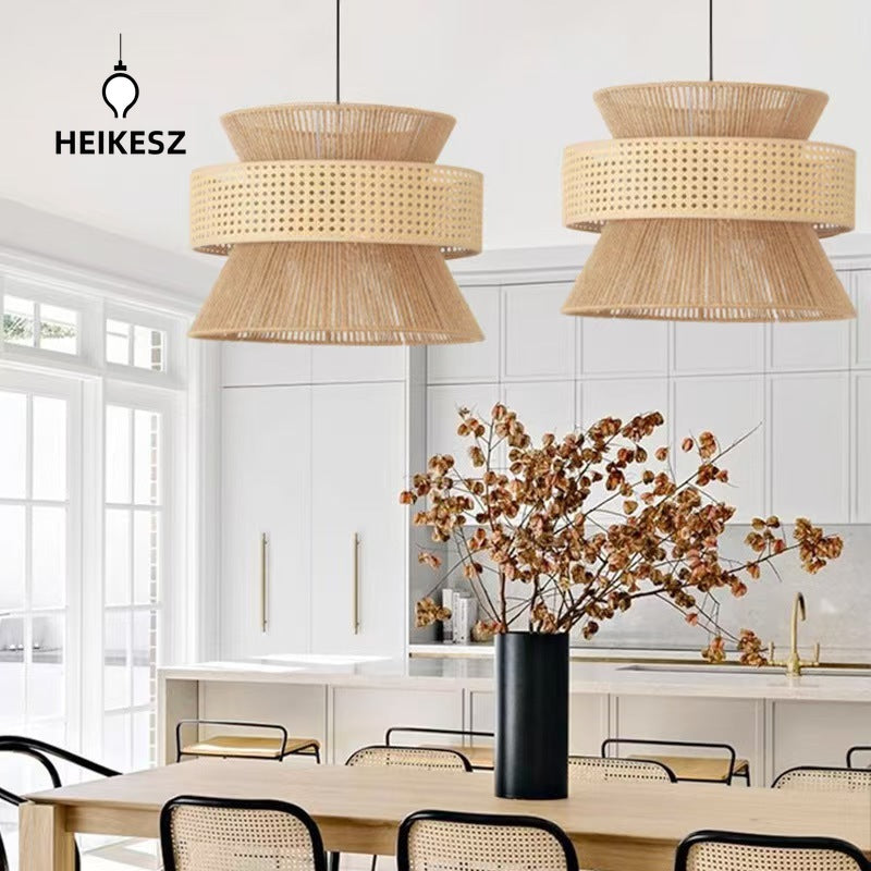 HEIKEZ Japanese style Wabisha style pendant lamp Zen tea room homestay industrial style restaurant antique hotel retro vine lamp ceiling light fixture