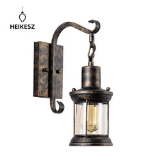 HEIKESZ American retro industrial style country painted wall lamp bedroom bedside lamp decorative lamp dining room aisle lamp study lamp