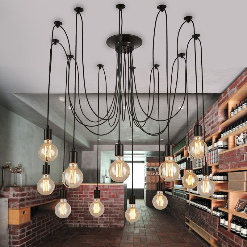 HEIKESZ American LOFT Industrial Style Chandelier Creative Personality Clothing Store Internet Bar Bar Loose Flower Chandelier Decoration american style retro outdoor indoor retro bedroom lamp american-style Industrial wind