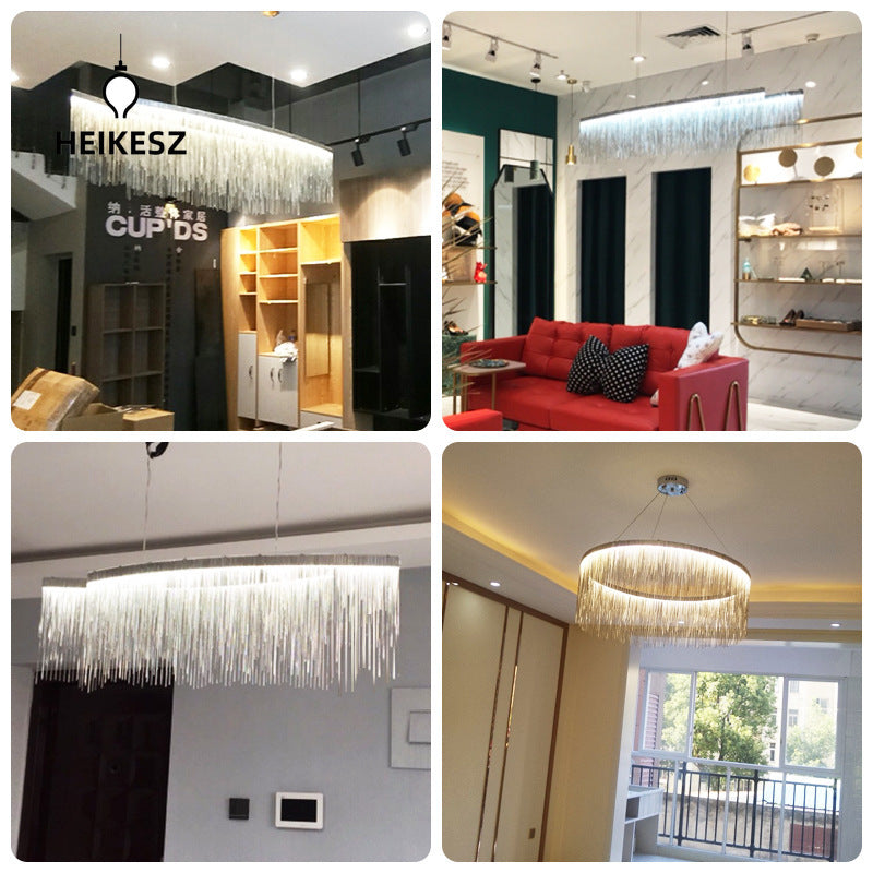 HEIKESZ Light luxury restaurant lamps ins clothing shop window, front desk creative personality tassel post-modern Nordic bar chandelier lamp light fixtures for celling lights
