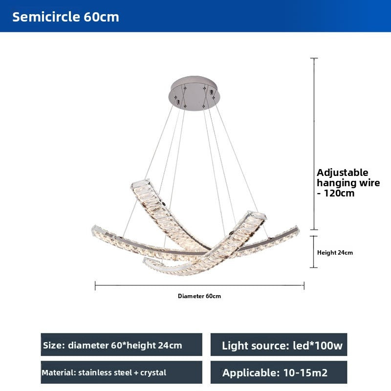 HEIKESZ Luxury Modern Crystal Chandelier Artistic Ceiling Light for Living Room Dining Bedroom Designer Decor