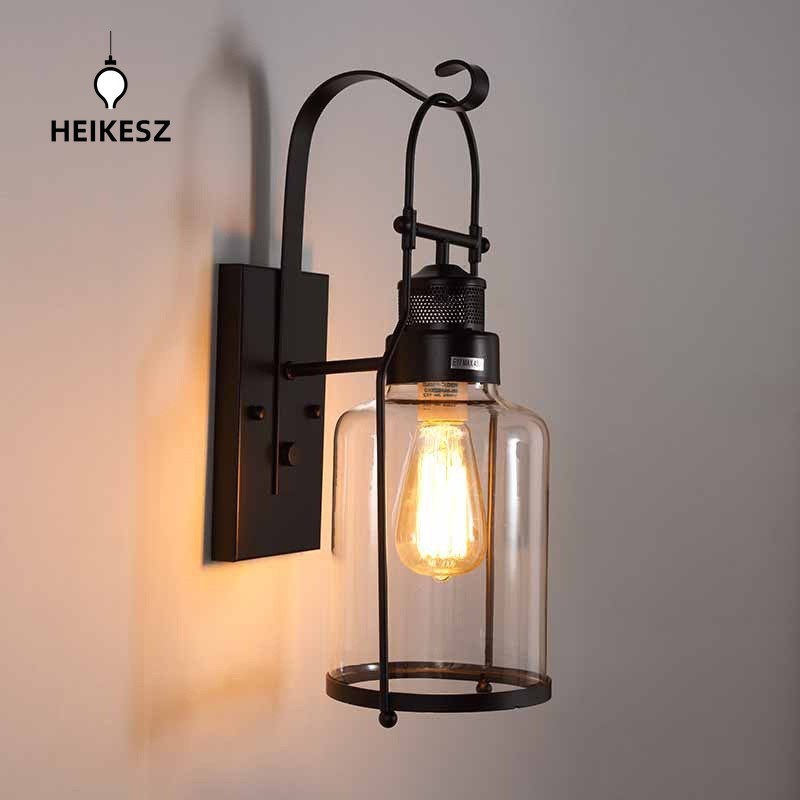 HEIKESZ 【One-year warranty, free shipping】Retro Industrial Style Wall Lamp Coffee Shop Hotel Bar Counter Guest Restaurant Ideas Exclusive for Cross-Border Special Indoor Glass Lamp