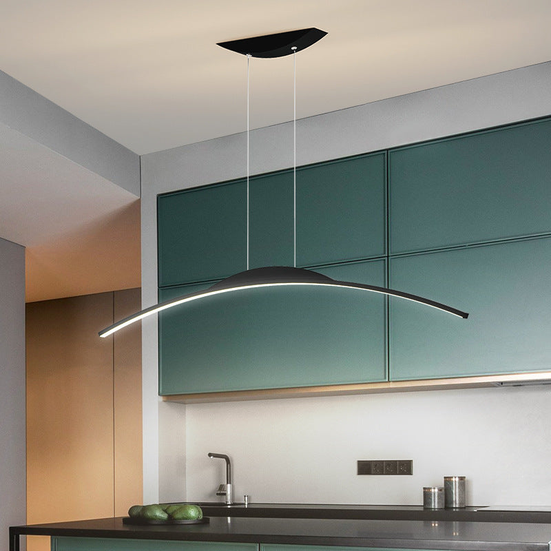 HEIKESZ Nordic simple led restaurant chandelier minimalist word study dining table bar light office chandelier lamp light fixtures for celling light