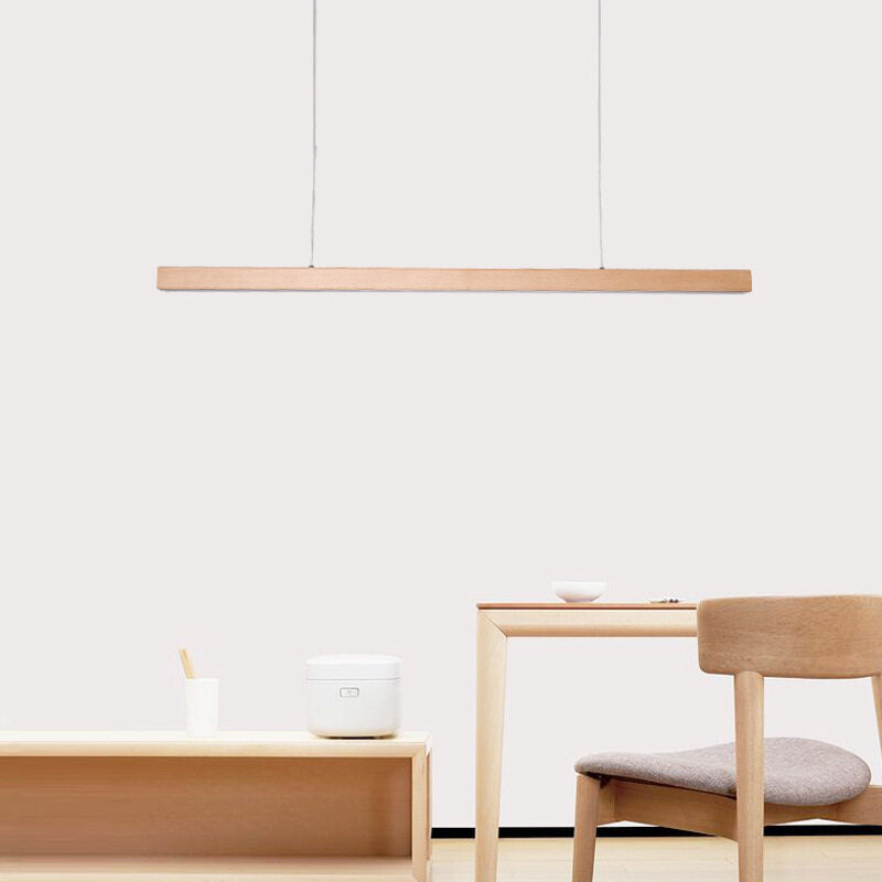 HEIKESZ Log Chandelier Long Japanese Bar Tea Room Solid Wood Warm Lighting for Living Bedroom Office Ceiling Lamp