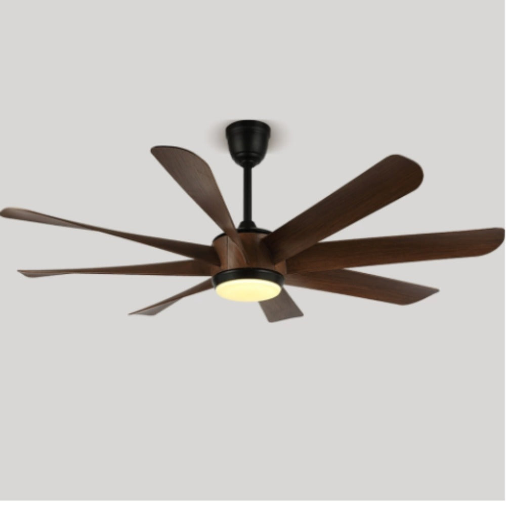 HEIKESZ 60 Inch Ceiling Fan with Light 8 ABS Blades Modern Silver Quiet High Wind Power for Living Room Dining Room Cross Border