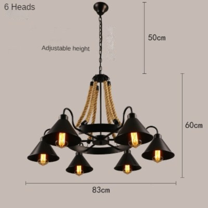 Loft Retro Industrial Style Ceiling Lamp Creative Restaurant Bar Lamp American Lampshade Restaurant Private Room Dining Table Chandelier LED Light for Bedroom Night Aesthetic Room Lamp