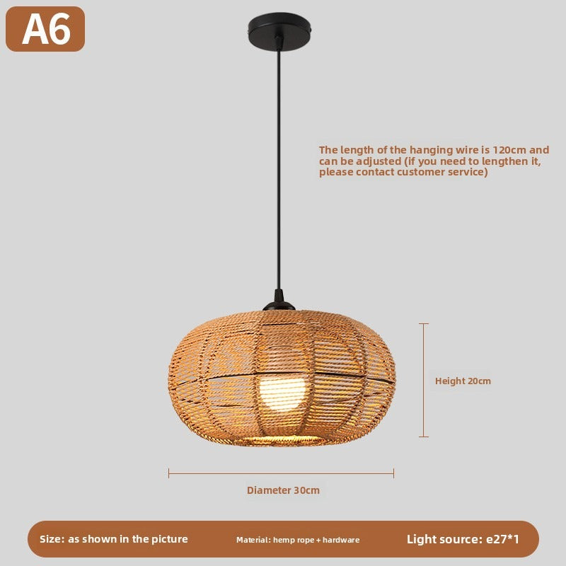 HEIKESZ Vintage Rope Pendant Light Industrial Iron Ceiling Lamp for Restaurant Bar Clothing BBQ Shop Retro Decor Commercial Lighting