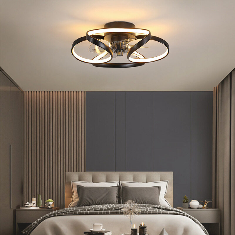 HEIKESZ Nordic Luxury Ceiling Fan with LED Light and Remote Control for Bedroom Living Room Dining Room