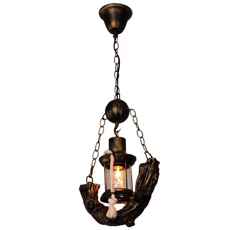 HEIKESZ American Retro Industrial Style Restaurant Cafe Leisure Bar Counter Creative Snacks Milk Tea Hotpot Restaurant Resin Chandelier LED Light for Bedroom Night Aesthetic Room Lamp