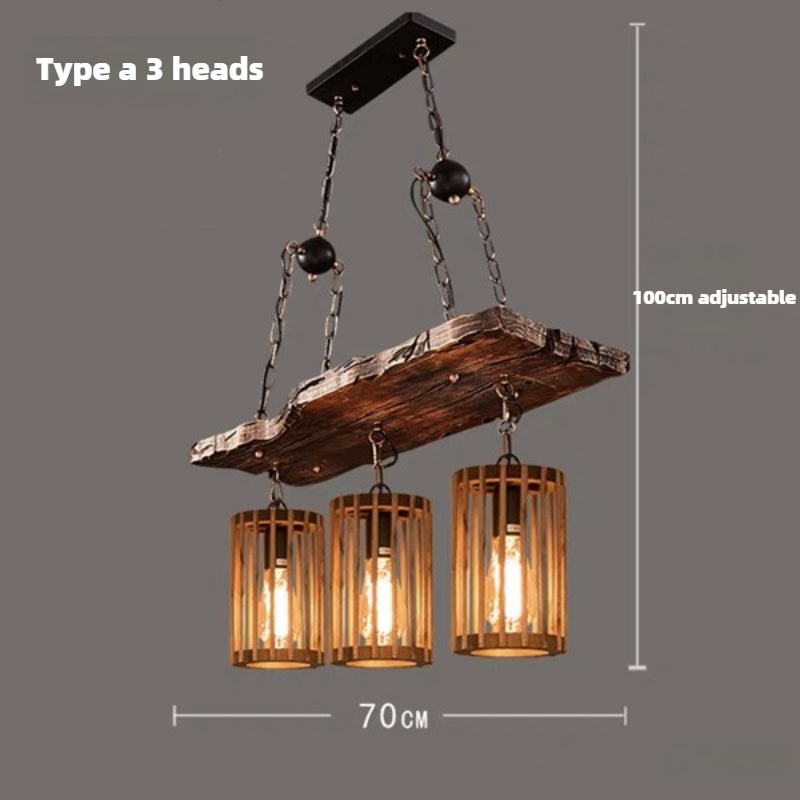 HEIKESZ Retro boat wood chandelier industrial style American restaurant wine bar barber clothing store Internet cafe clear bar lamps
