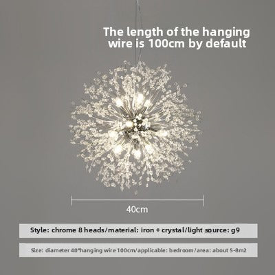 HEIKESZ Dandelion Fireworks Chandelier Crystal Dining Room Light Modern Minimalist Bedroom Bar Clothing Store Window