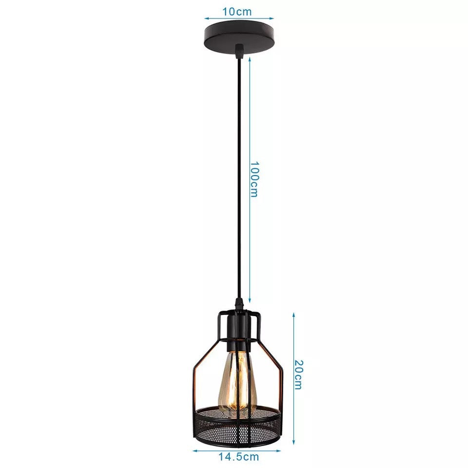HEIKESZ Retro Industrial Style Creative Small Iron Cage Pendant Lamp Dining Room Bar Bedroom Balcony Light Nordic Simple Coffee Shop Pendant Lamp LED Light for Bedroom Night Aesthetic Room Lamp