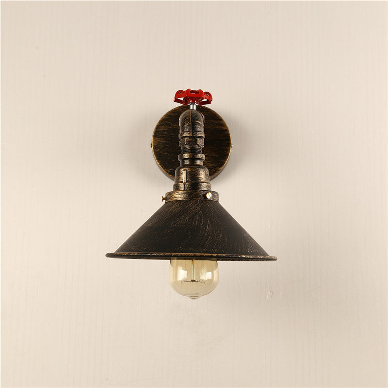 HEIKESZ American retro wall lamp, restaurant bar clothing store aisle decorative wrought iron water pipe wall lamp