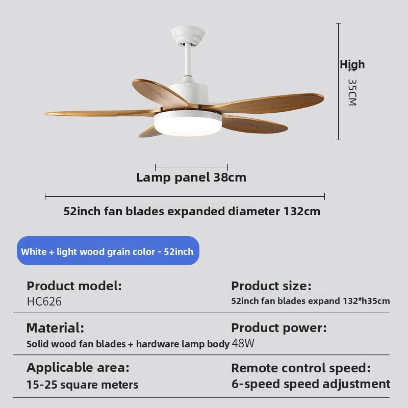 HIEKESZ Cross-border large air volume fan light bedroom simple dining room fan chandelier frequency conversion Nordic ceiling living room ceiling fan light lamp light fixtures for celling light