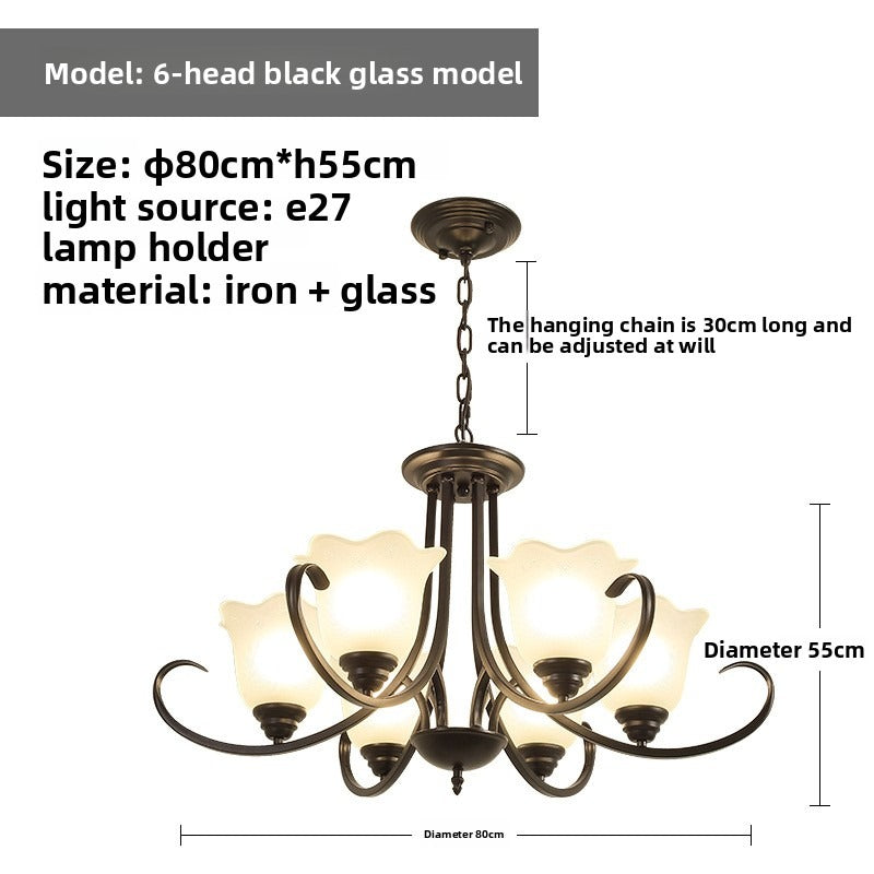 HEIKESZ Modern Luxury Iron Crystal Ceiling Light Zhongshan Lighting for Dining Room Villa Hall Bedroom Simple American Style Chandelier