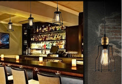 HEIKESZ Creative Small Iron Cage Loft Industrial Chandelier American Country Bar Counter Lamps Retro Living Room Cafe Lights american style retro outdoor indoor retro bedroom lamp american-style Industrial wind