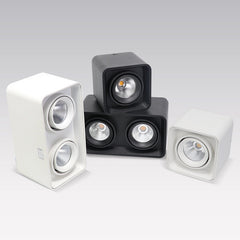 HEIKESZ Square LED Spotlight Open-Mounted Cob Anti-Glare Downlight Household Punch Free Ceiling Lamp