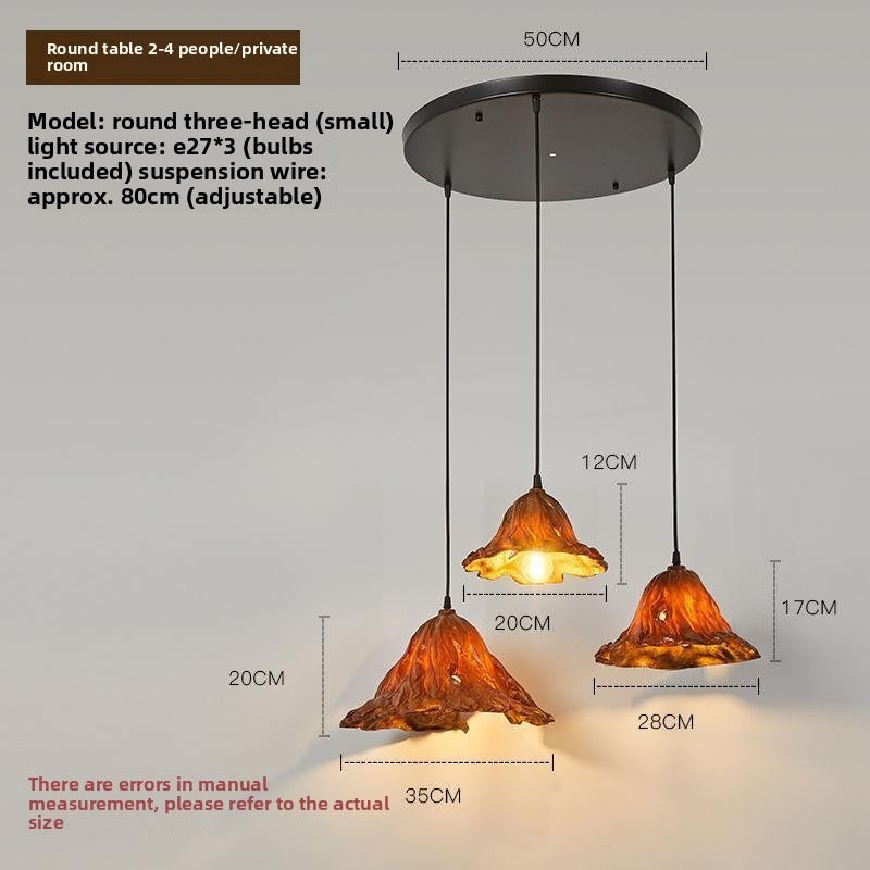HEIKESZ New Chinese Style Lotus Ceiling Light Creative Artistic Dining Room Bar Pendant Lamp Vintage Retro Lighting for Tea House