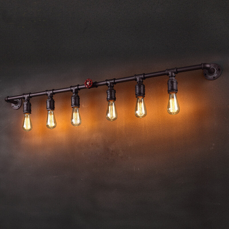 HEIKESZ Retro Industrial Iron Bedside Wall Lamp American Country Wall Water Pipe Lamp Hotel Creative Wall Lamp american style retro outdoor indoor retro bedroom lamp american-style Industrial wind