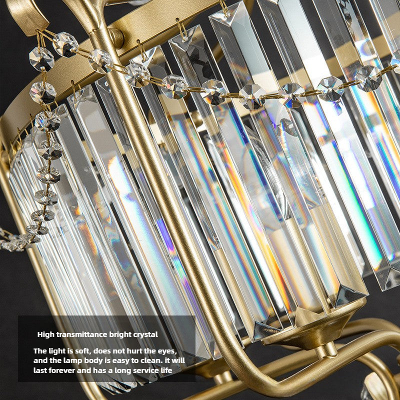 HEIKESZ Factory direct sales American chandelier living room lamp dining room light luxury crystal lamp study simple atmospheric lamp bedroom lighting