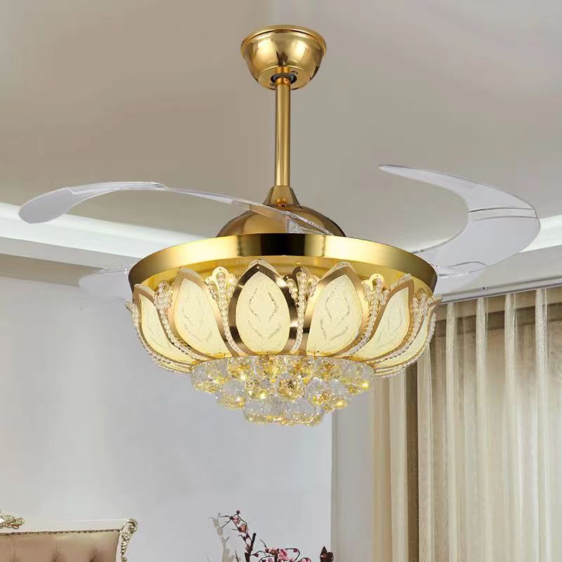 HEIKESZ Modern simple living room ceiling fan light LED energy saving invisible fan light Home bedroom dining room fan light integrated lamp light fixtures for celling lights