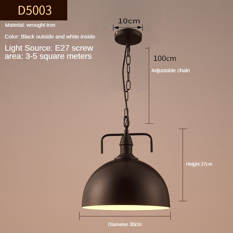 HEIKESZ Loft Creative Personality Single-Head Iron Vintage Industrial Style Restaurant Office Engineering Shop Decorative Lighting Chandelier