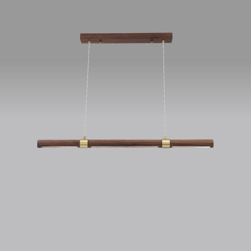 HEIKESZ Nordic Minimalist Long Chandelier Chinese Style Tea Room Wood Art Lamp