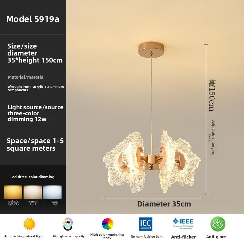 HEIKESZ French Cream Style Ceiling Light Modern Minimalist Luxury Chandelier for Bedroom Bar Hallway Creative Atmosphere Lamp