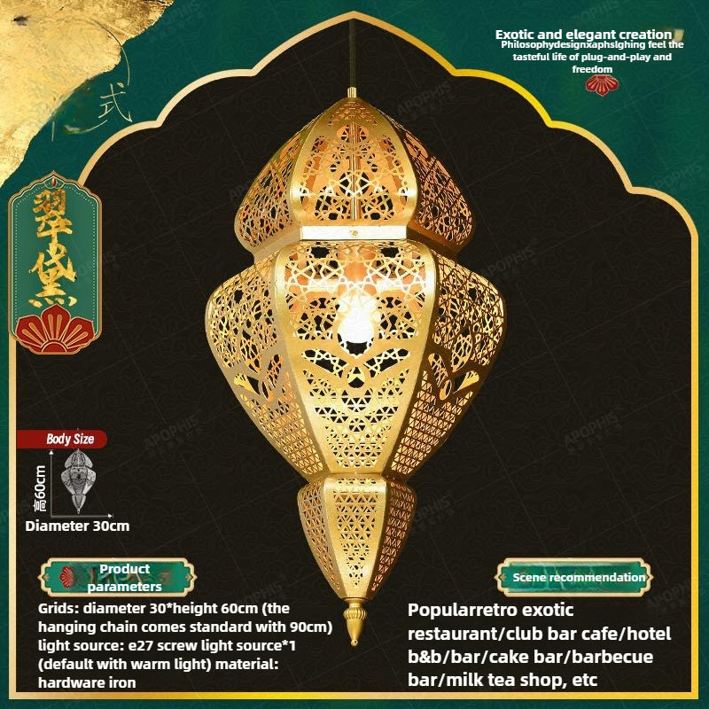HEIKESZ South East Asia Xinjiang Thai Style Vintage Chandelier Restaurant B & B Thai Club Art Atmosphere LightingChandelier, restaurant light, living room light