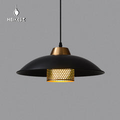 HEIKESZ Nordic Simple Single Head Lamp Mild Luxury Retro Coffee Shop Bar Table Lamp Bedroom Hallway UFO Balcony Chandelier