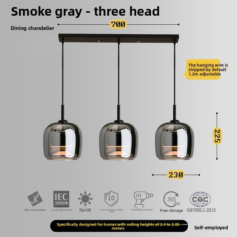 HEIKESZ Modern Minimalist Ceiling Light Bedroom Pendant Lamp Creative Luxury Glass Chandelier for Dining Room and Bedside