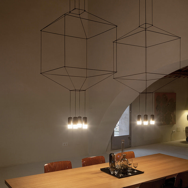 HEIKESZ Nordic Long Line Chandelier for Hotel Lobby Living Room Staircase Villa High Rise Duplex Modern Lighting Decor
